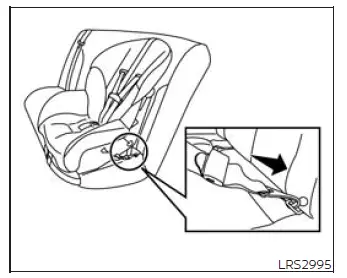Nissan Murano forward-facing child restraint with webbing-mounted LATCH attachment step 2