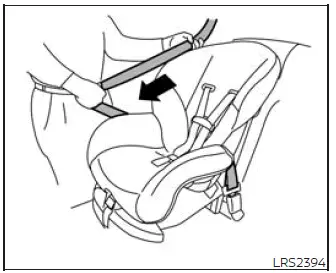 Shoulder belt fully extended to activate ALR mode for forward-facing child restraint step 4