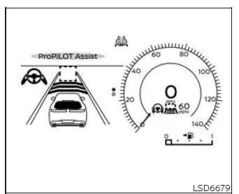 Nissan Murano ICC system display with no vehicle detected ahead