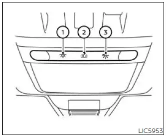 Nissan Murano interior light control panel with map light brightness switch