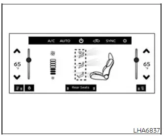 Nissan Murano climate control screen showing adjustable airflow outlet positions