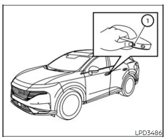 Exterior door handle request switch used to lock the Nissan Murano