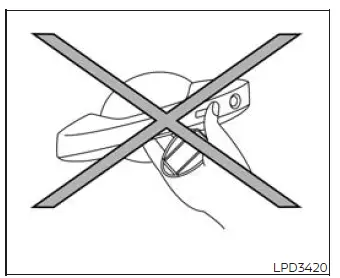 Incorrect Intelligent Key position beside the exterior door handle request switch