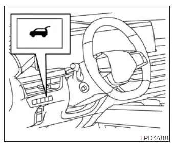 Nissan Murano power liftgate switch on the instrument panel