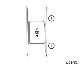 Nissan Murano panoramic sunshade switch near the roof console