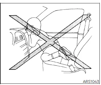 Child passenger safety warning for air bag deployment and rear seat restraint use