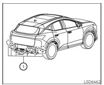 Nissan Murano rear bumper parking sensor locations for the Rear Automatic Braking system