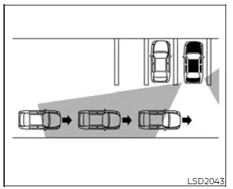 Several vehicles approaching consecutively through the RCTA detection area