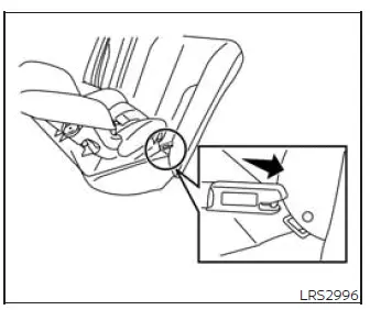 Rear-facing child restraint with rigid-mounted LATCH attachment step 2