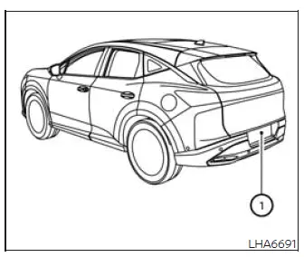 RearView Monitor camera positioned above the Nissan Murano rear license plate