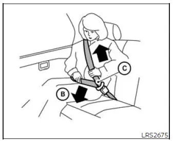 Correct lap belt and shoulder belt positioning with three-point restraint