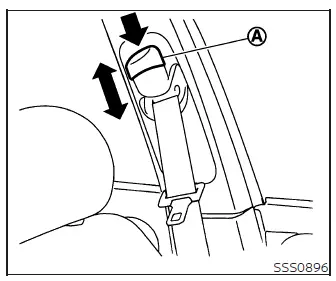 Shoulder belt height adjust button for the front seat belt anchor