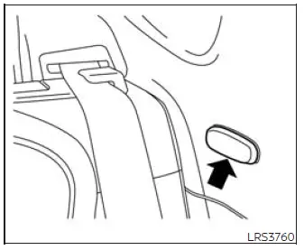 Nissan Murano rear seat belt hook for securing belts when folding the rear seats