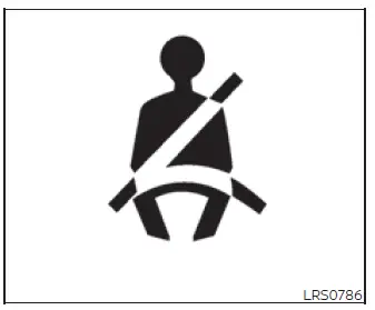 Nissan Murano seat belt warning light and chime reminder symbol