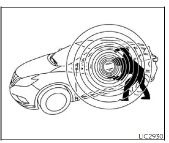 Security system indicator area in the Nissan Murano instrument display