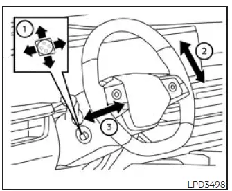 Power steering wheel tilt and telescopic adjustment switch