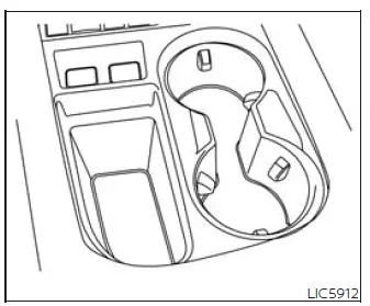 Front console cup holders for driver and front passenger