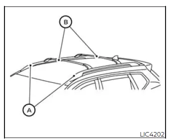 Nissan Murano roof rack side rails and crossbars example