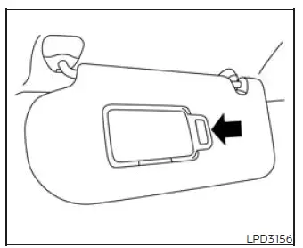 Card holder clip on the driver and passenger sun visors