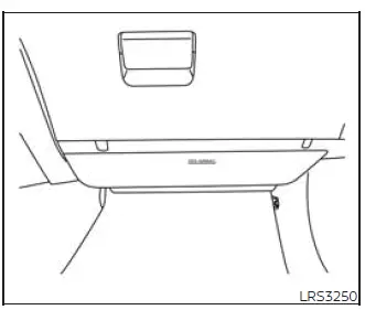Front passenger side supplemental knee air bag location below the glove box area