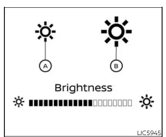 Nissan Murano instrument brightness control icons on the dashboard