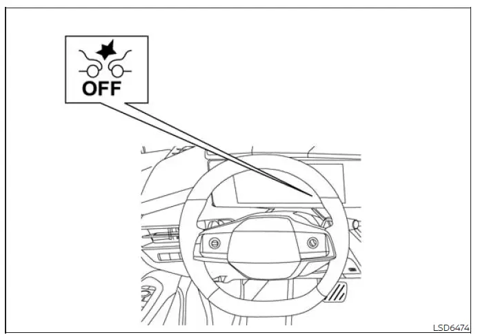 Nissan Murano vehicle information display showing an AEB system temporarily unavailable warning
