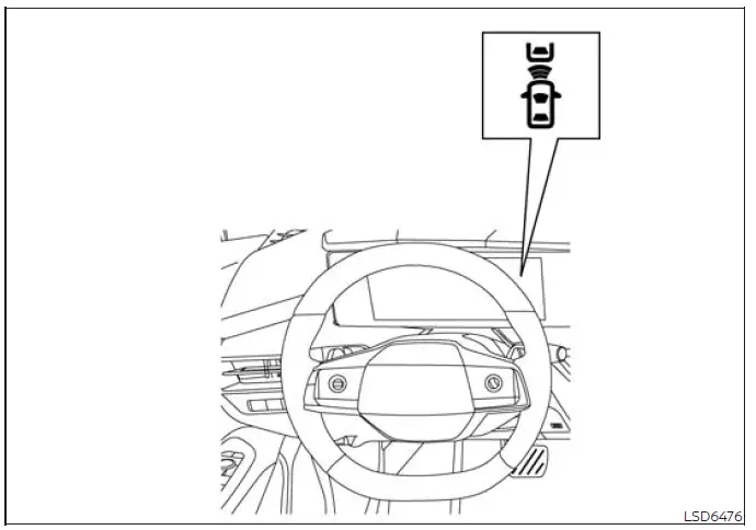 Nissan Murano vehicle information display showing an I-FCW system temporarily unavailable warning