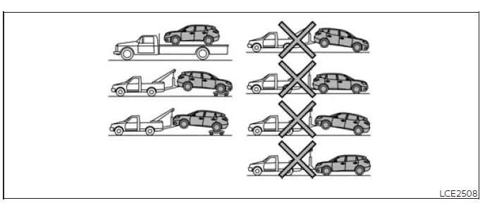 Recommended flatbed and towing dolly arrangements for an AWD Nissan Murano