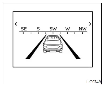 Navigation and compass screen in the vehicle information display