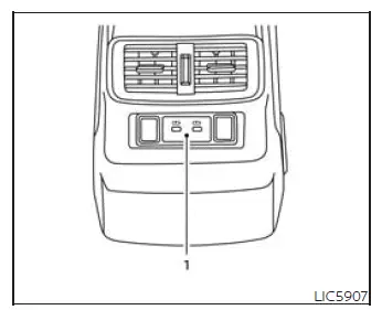 Nissan Murano rear seat Type-C USB charging port on the back of the center console