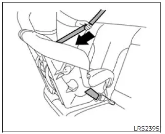 Shoulder belt fully extended to activate ALR child restraint mode step 3