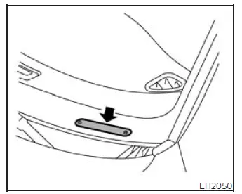 Location of the Nissan Murano Vehicle Identification Number plate