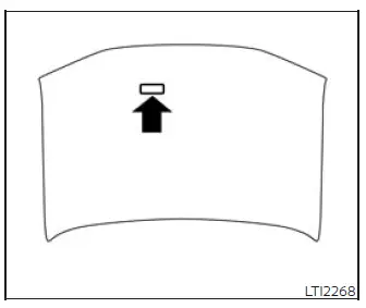 Air conditioner specification label beneath the Nissan Murano hood