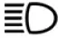 Blue high beam symbol in the instrument cluster