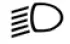 Green low beam headlight symbol in the vehicle display