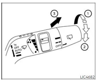 Rear window wiper and washer switch operation in the Nissan Murano